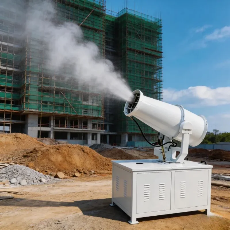 Fog Cannon Machine 20m Spray Scope Remote Control for Demolition Site Dust Reduction Mist Blower Equipment