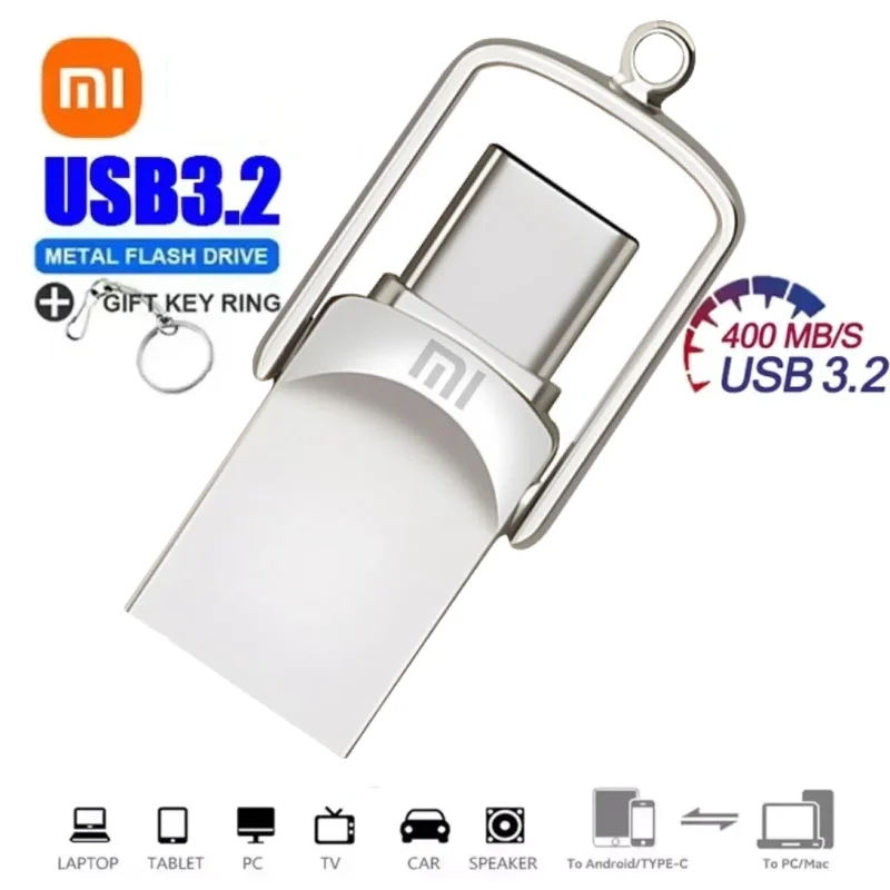 Xiaomi 2 In 1 1Tb 512Gb Usb Flash Drive 2Tb High-Speed Pen Drive Metaal Waterdicht Type-C Pendrive Voor Computer Opslagapparaten