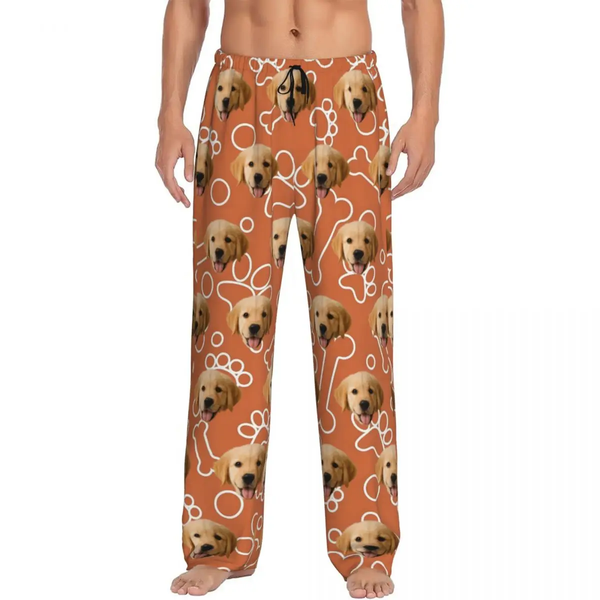 

Custom Men Custom Dog Head Pajama Pants Print Sleep Sleepwear Bottoms with Pockets