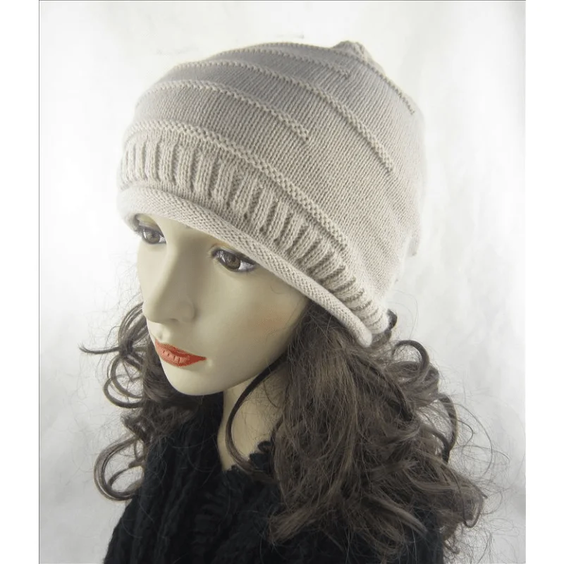 

Fashion Solid Folds Wool Beanies Winter Baggy Knitted Hats for Women Girls Solid Hip Hop Streetwear Ski Slouchy Skullies Caps