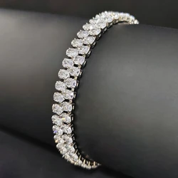 2024 New Arrival Unique Design Luxury Silver Color Oval Bracelet Bangle for Women Valentine's Day Gift Jewelry S8259