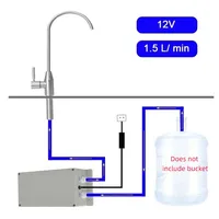 Bomba de agua eléctrica para grifo de cocina, bomba de succión automática para caravana, 12V, 1,5 l/min