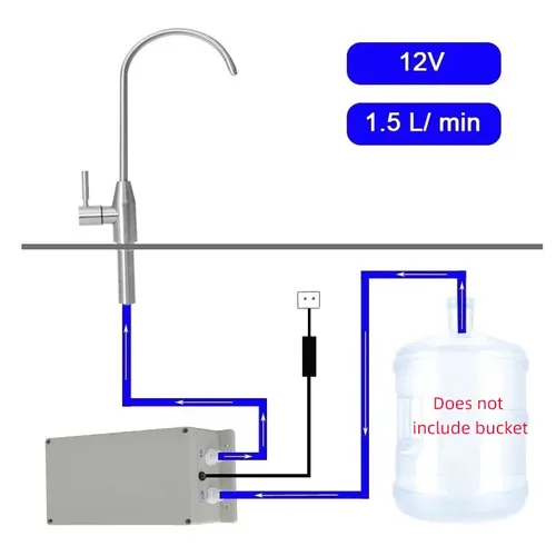 Bomba de agua eléctrica para grifo de cocina, bomba de succión automática para caravana, 12V, 1,5 l/min
