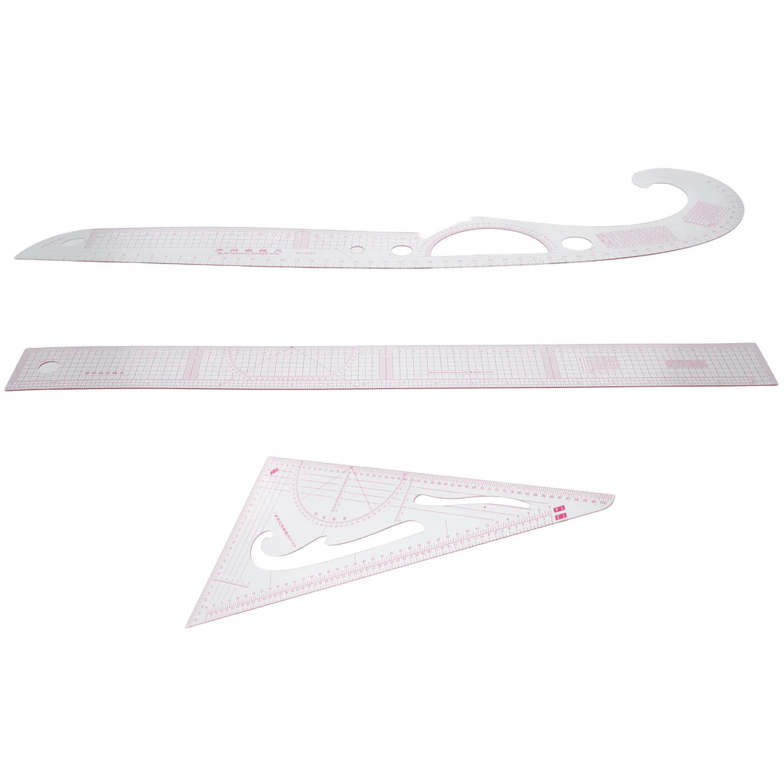 

3 Pcs Play Board Tailor Tools Ruler Plastic Diy Clothing Designer Accessories Kit