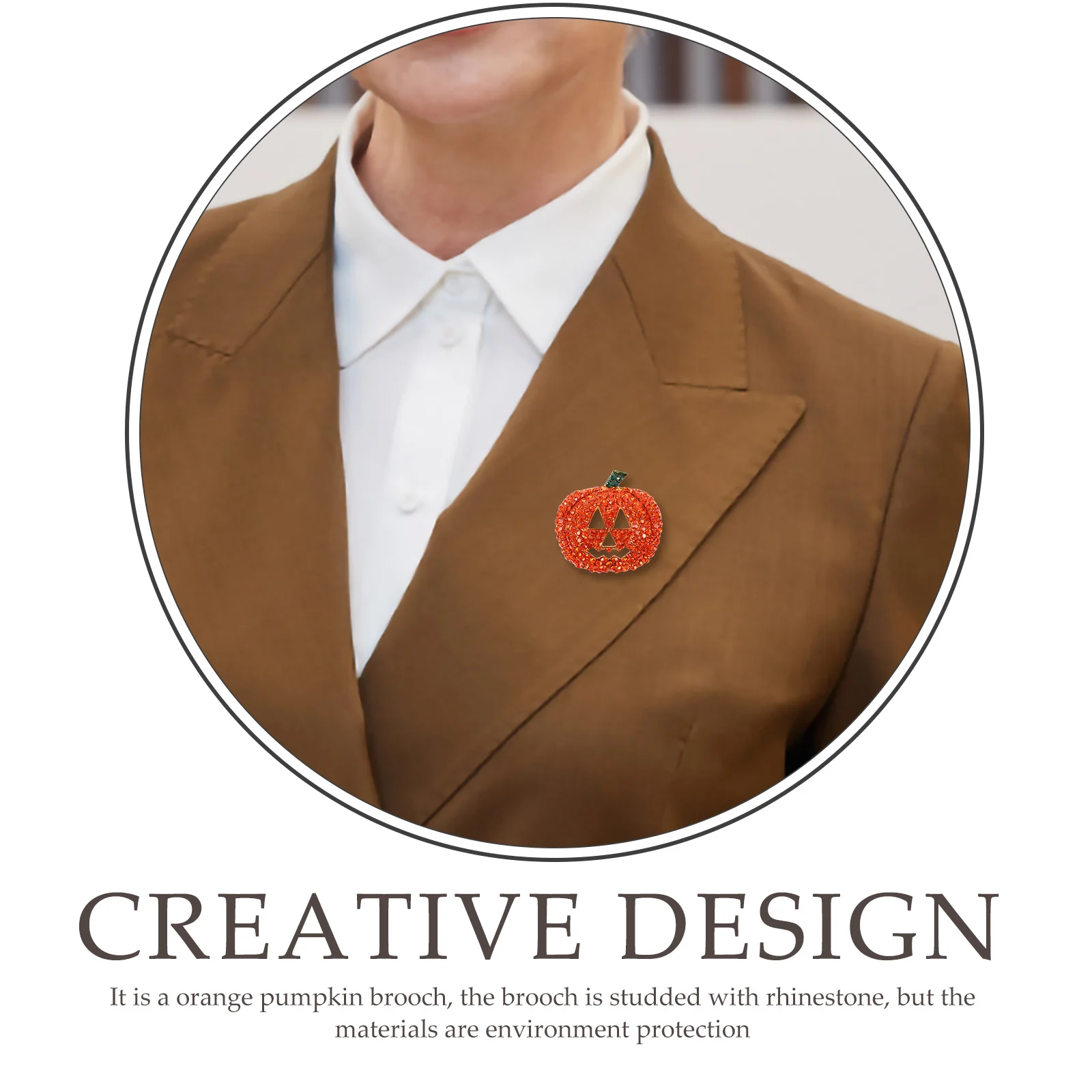 

Halloween Pumpkin Brooch Orange Alloy Rhinestone -Friendly Brooches Festival Party Halloween Cloth Pins Gift