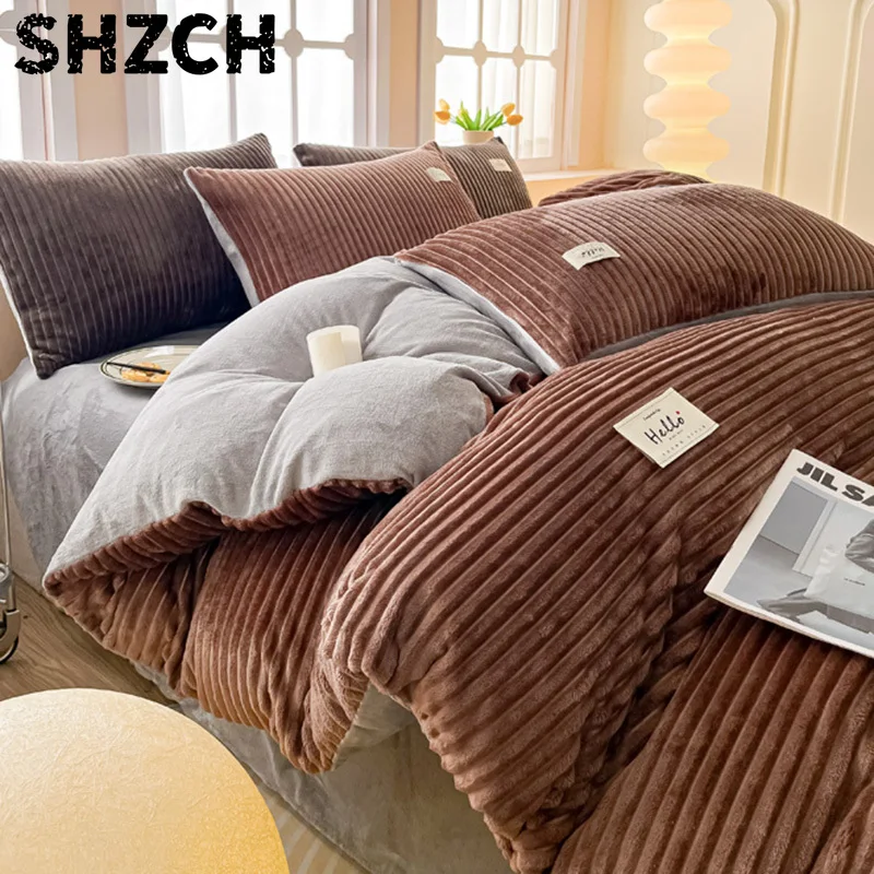 Ultra Soft Long Hair Plush Fluffy Faux Fur Duvet Cover Shaggy Velvet Bedding Quilt Cover Set