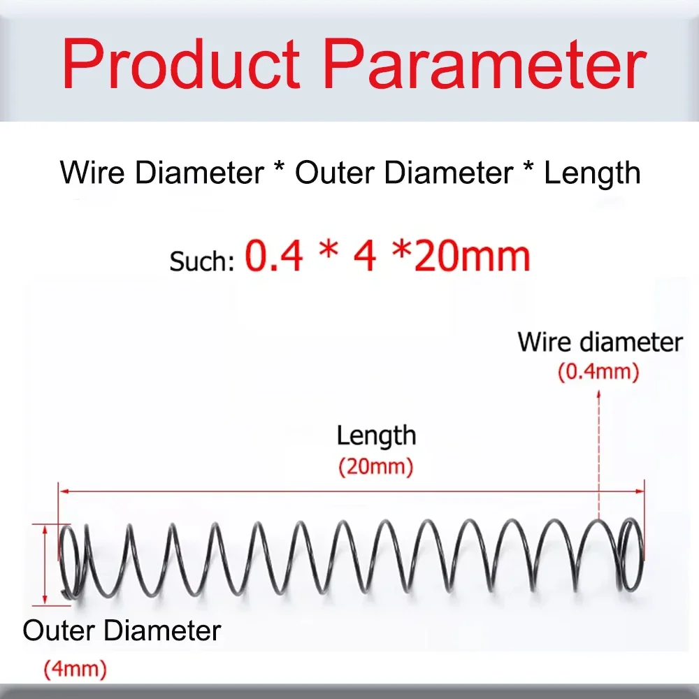 10/20/50Pcs Wire Diameter 0.4mm Outside Diameter 4mm Ballpoint Pen Core Compression Spring Return Precision Small Spring