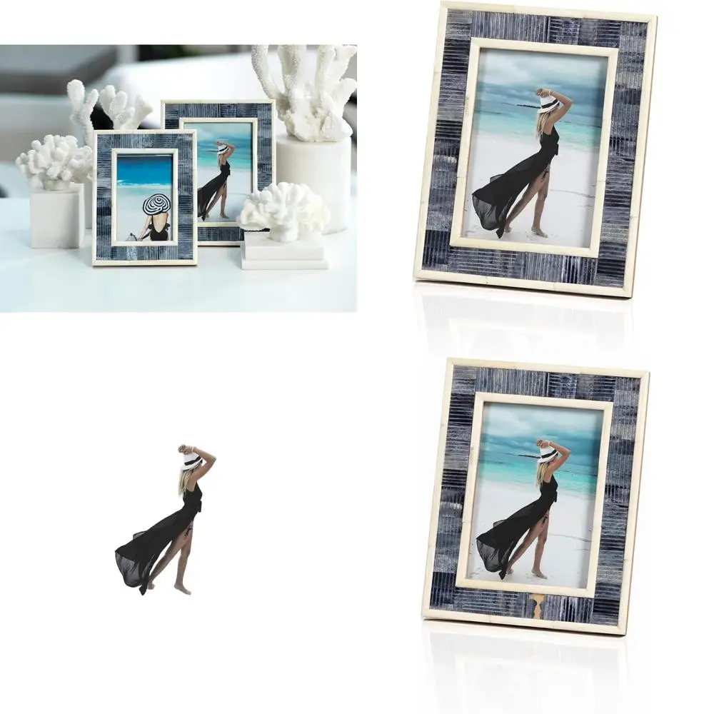 

Carved Bone Photo Frame with White Borders, 5x7