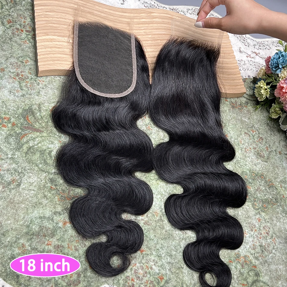 

Накладка для волос 4x6 HD Lace Closure, 100% натуральные человеческие волосы, волна Body Wave # Натуральный цвет 1B, предварительно выщипанные волосы, глубокая разметка, невидимое кружево, имитирующее кожу, необработанные натуральные волосы