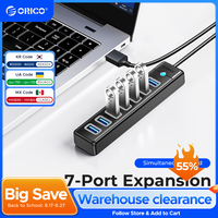 ORICO USB 3.0 HUB 7ports Splitter High-Speed Transmission Type C HUB laptop Expansion Computer Computer Accessories