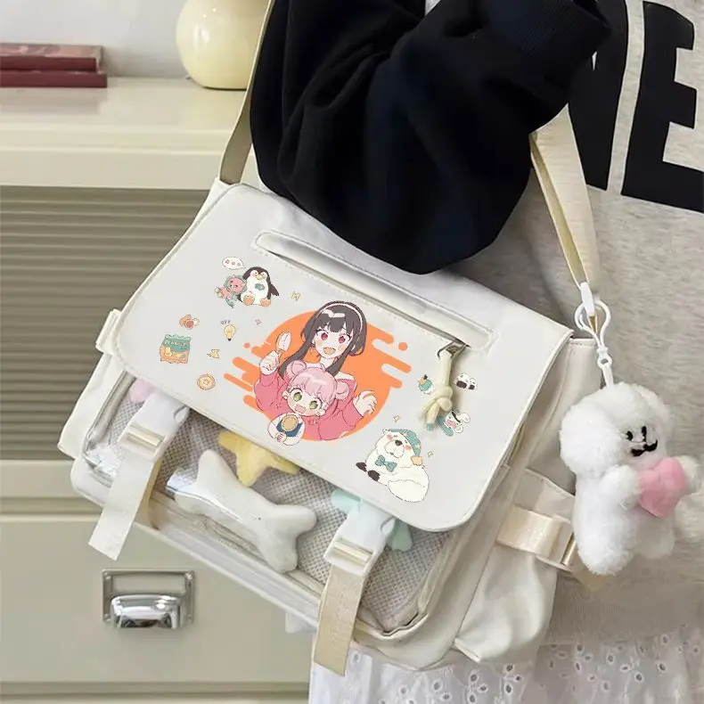 

Spy X Family Aniya Transparent Pain Large Capacity Portable Crossbody Shoulder Bag For Middle And Primary School Students Ani