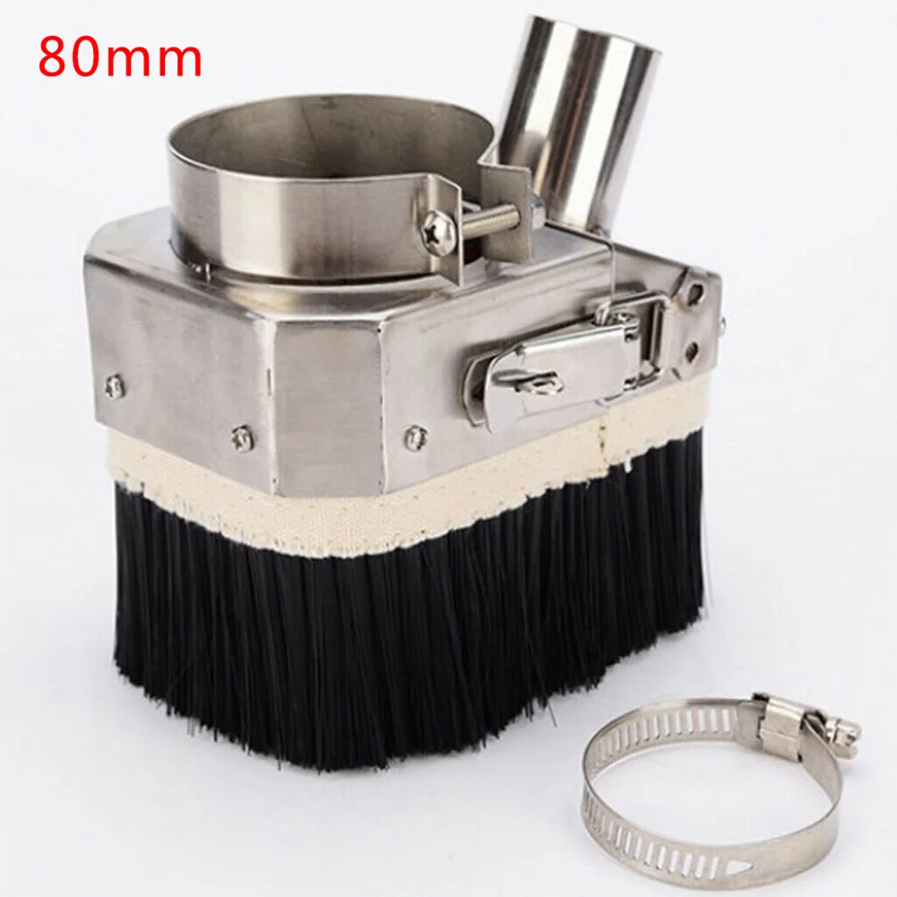 Effective CNC Router Spindle Dust Cover Cleaner Double Door Design for 80mm Engraving Machines Stainless Steel Material