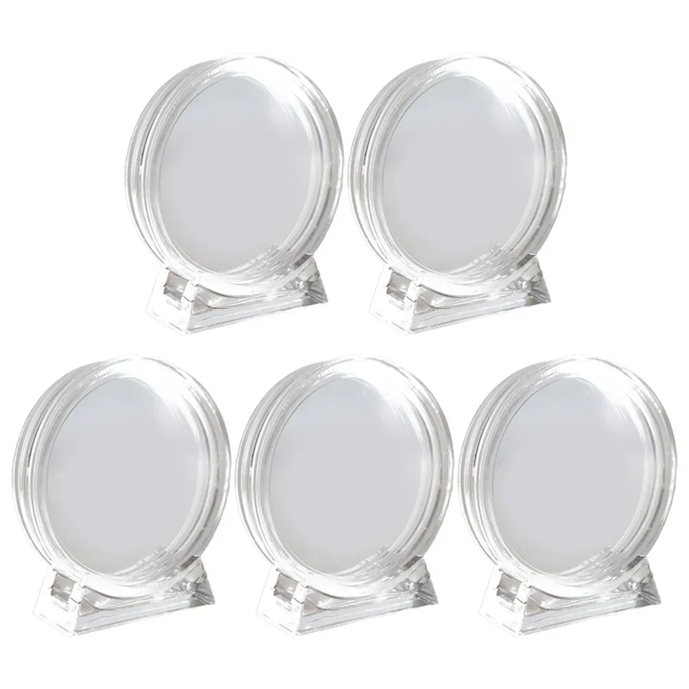 5PC Transparent Plastic Coin Holder 4cm Acrylic Coin Display Case Commemorative Medal Protection Box Collecting Box 17-38MM