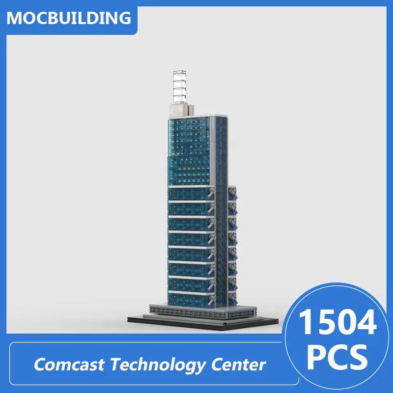 Décennie s de construction MOC à assembler soi-même, centre technologique Comcast, modèle d'architecture, briques de bricolage, cadeaux de jouets de Noël, 1504 pièces