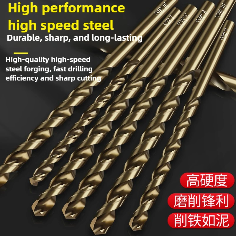 Extended Twist Drill Bits, A Comprehensive Collection of Stainless Steel High-strength Straight Shank Alloy Drill Bits