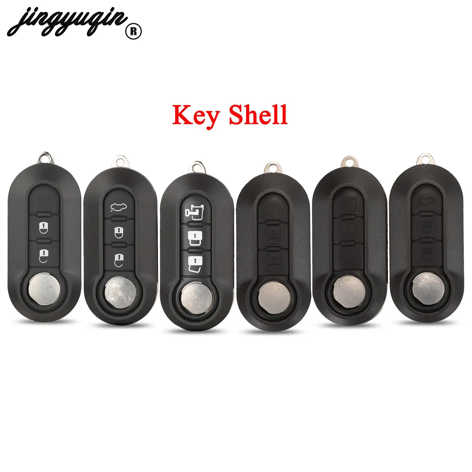 

jingyuqin 2/3 Buttons Flip Car Key Shell For Fiat 500 Punto Ducato Stilo Panda Folding Remote Case SIP22 Blade Fob Replacement