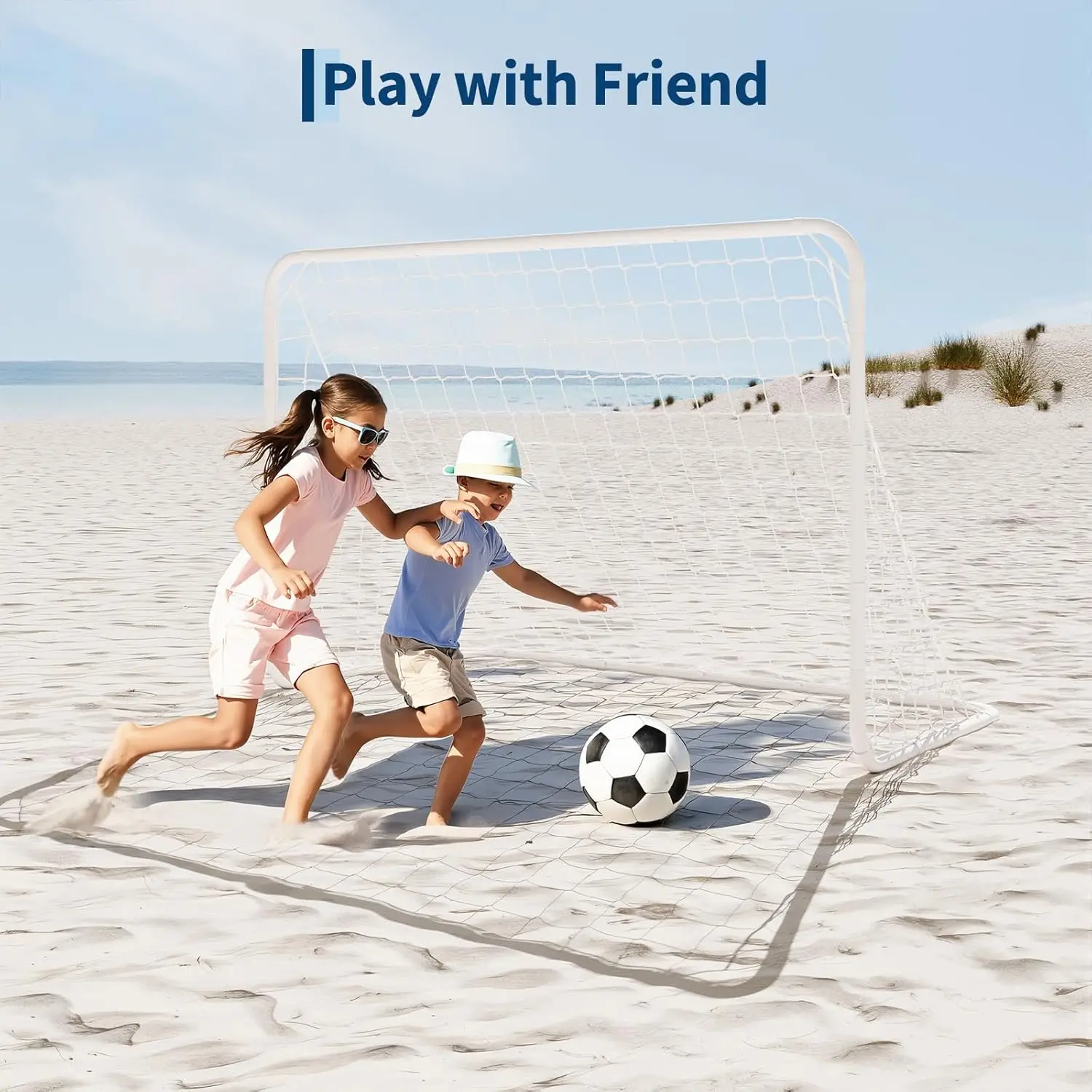 Портативные футбольные ворота 6X4 футов на заднем дворе — сверхпрочная футбольная сетка со стальным каркасом и надземными кольями, всепогодные тренировки и детские игры