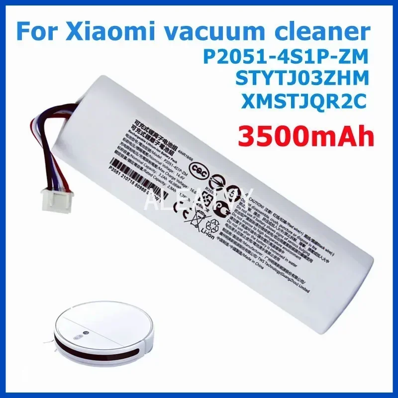 Bateria de substituição de íon-lítio 14.4v 5200mah para xiaomi mi robô aspirador de pó 2c xmstjqr2c/stytj03zhm/P2051-4S1P-ZM bateria