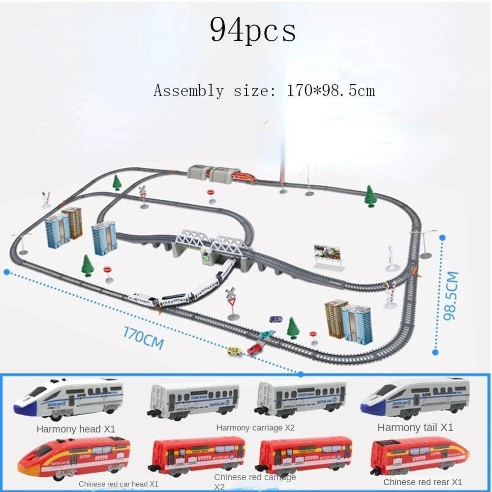 Electric Train High Speed Train Model Railway Track Harmony Rail Toy Car Assemble DIY Set Children Toy For Boy Christmas Gifts