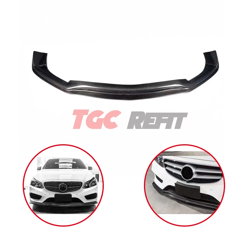 Benz 2014-2016 E-Class W212 Late Carbon Fiber Front Lip Spoiler Front Bumper Lip Chin Spoiler FD Style  Car Bumper Chin Guard