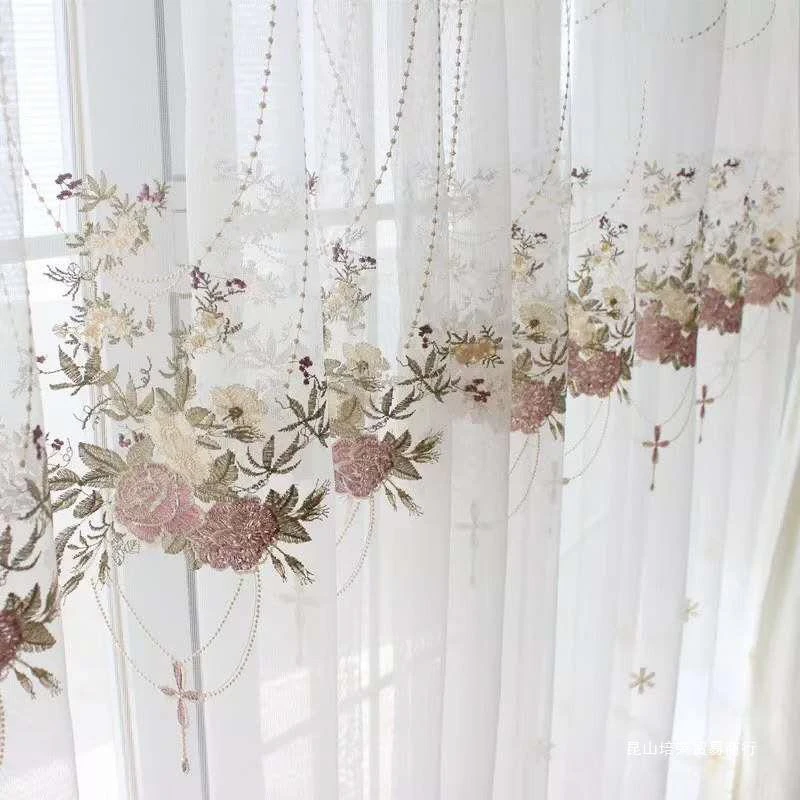 

Sheer curtain balcony window screen curtain light-proof and floor-standing white gauze curtain breathable lace tulle