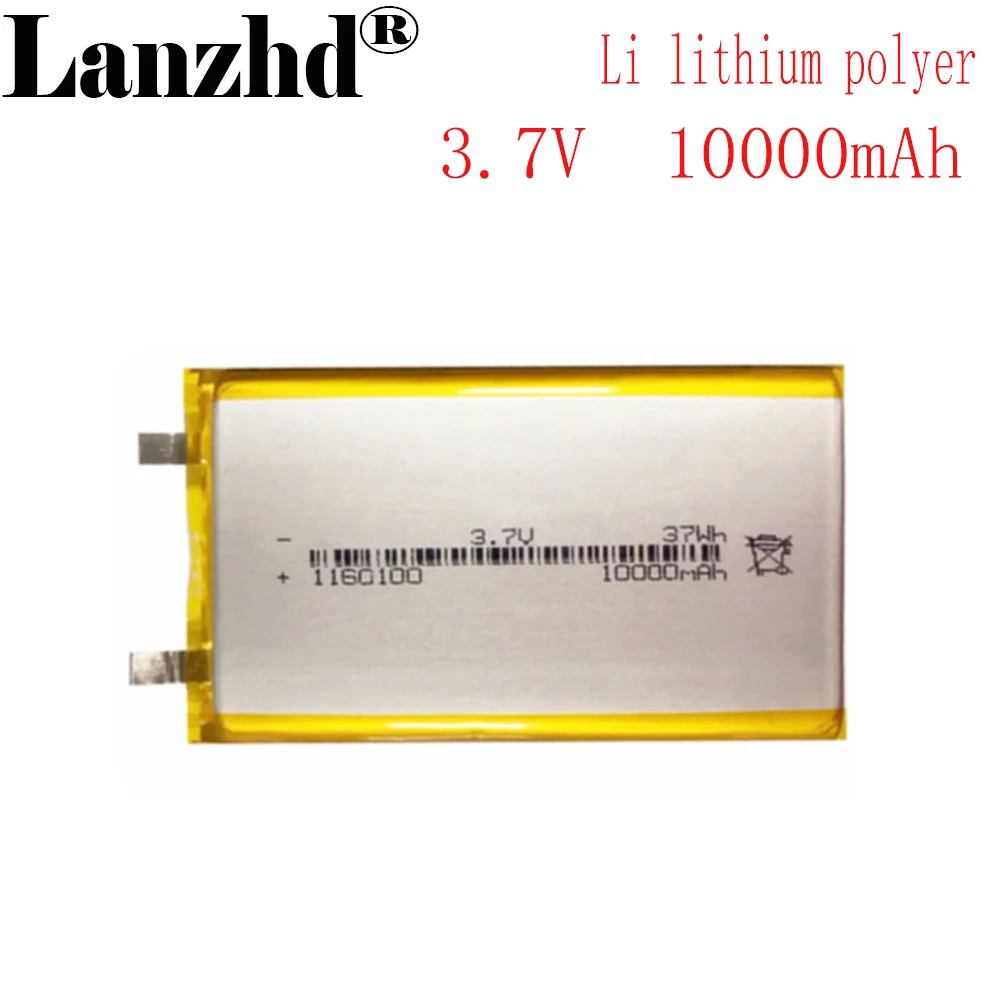 1-12pcs 1160100 Li lithium Batterie 10000mAh 3.7 V Li-po Rechargeable batteries For Tablet PC Power Bank MP4 battery