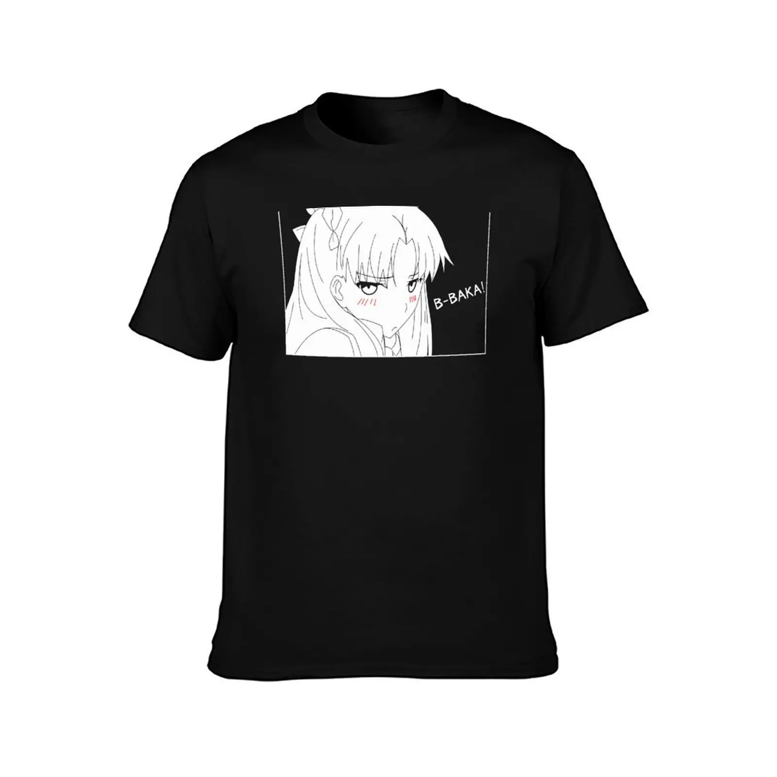 Tohsaka Rin Baka, Anime Girl Cute, Anime Girl Baka, Tsundere Anime Girl T-Shirt Everyday Wear Basic Short Sleeve Top