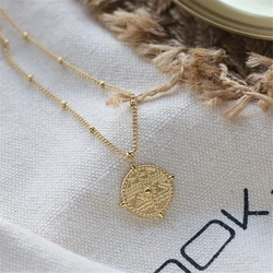 Titanium Steel Plated Golden Anchor Ship Rudder Charm Pendant Necklaces Women Cross Clavicle Chain Choker Fashion Jewelry Gifts