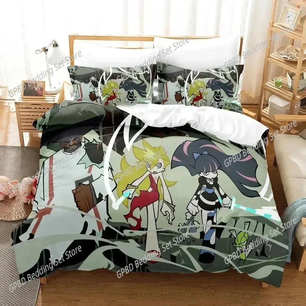 Anime Panty Stocking Garterbelt Comfortable Duvet Quilt Cover Pillowcase Bedding Set Children Bedroom Decoration Home Textile