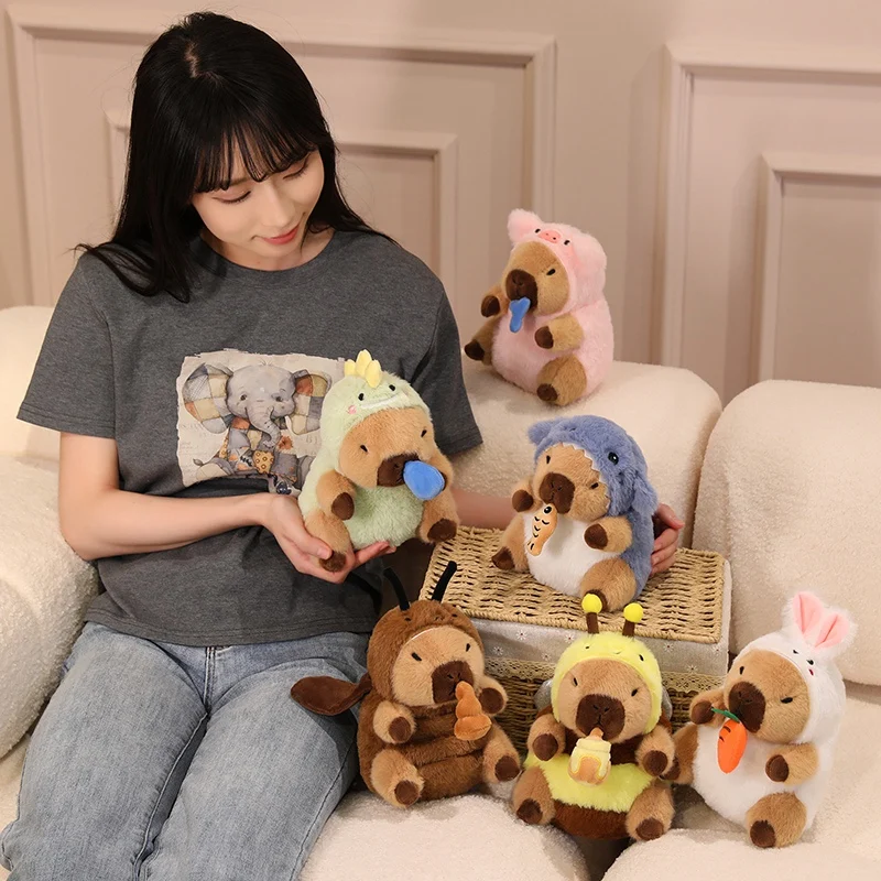

Capybara Transforming into a bee Dinosaurs Pig Rabbit Plush Toy Capibara peluche Doll Kid Gift