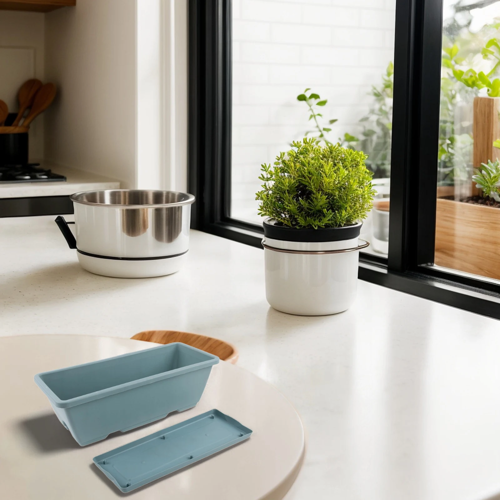 43cm*19cm*15cm Plastic Window Boxes Versatile Gardening Container Container Vegetable Pots Plastic Construction