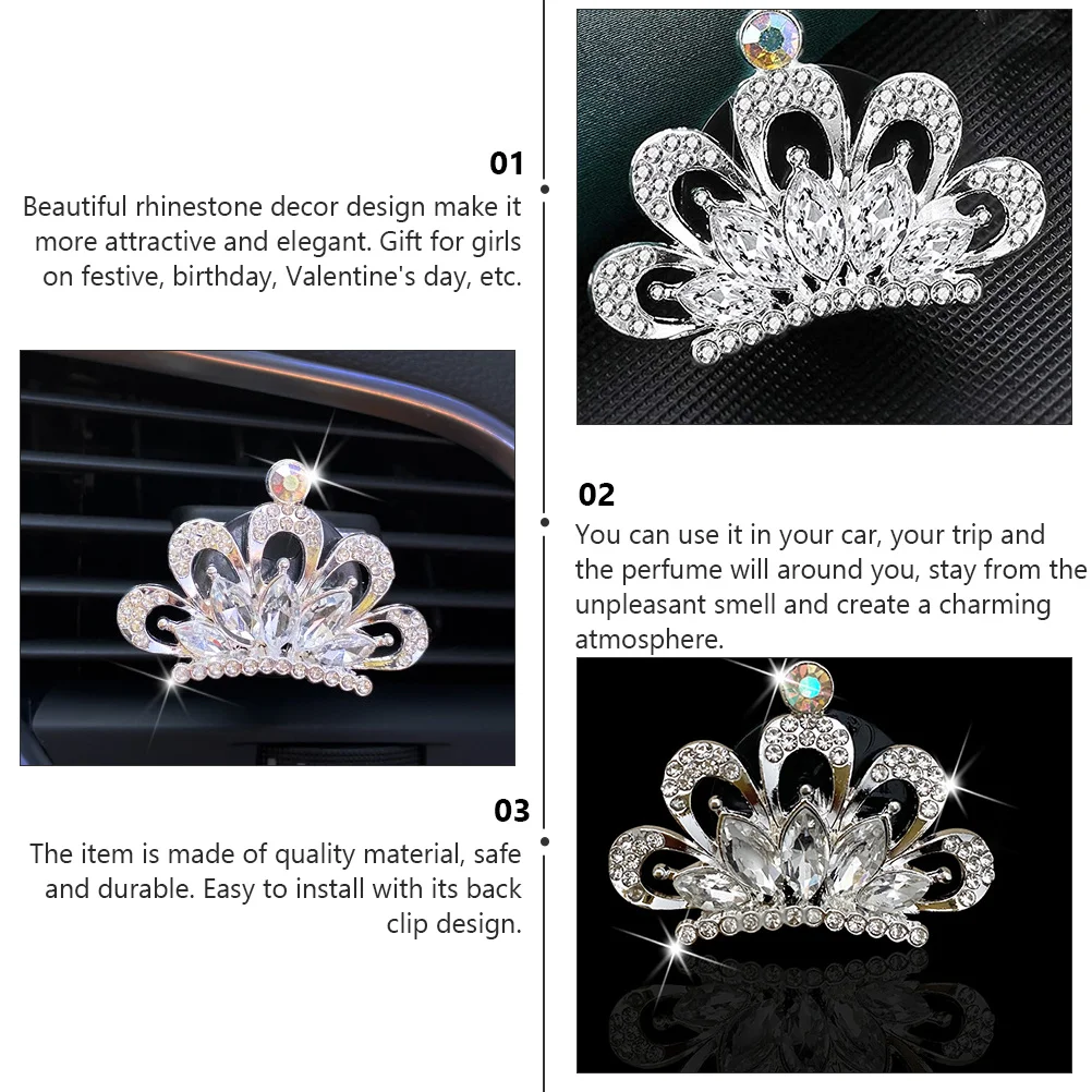 

4Pcs Car Aroma Diffuser Rhinestone Air Freshener Clips Elegant Perfume Clip for Car Vent Outlet Auto Interior Decoration