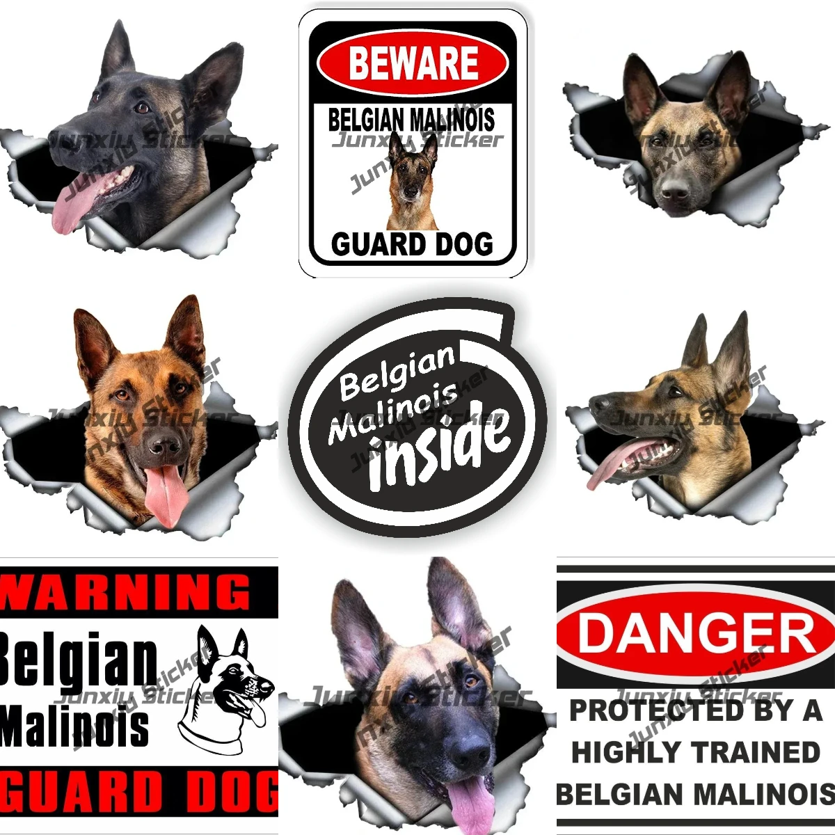 

Belgian Malinois Dog Sticker 3D Reflective-silver Decal Warning Danger Farting Belgian Malinois Inside Dog Sticker Accessories