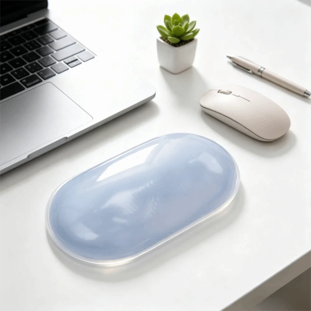 Soft Silicone Mouse Wrist Rest Transparent Base Non Slip Ergonomic Mouse Pad Anti Slip Hand Pillow Cushion