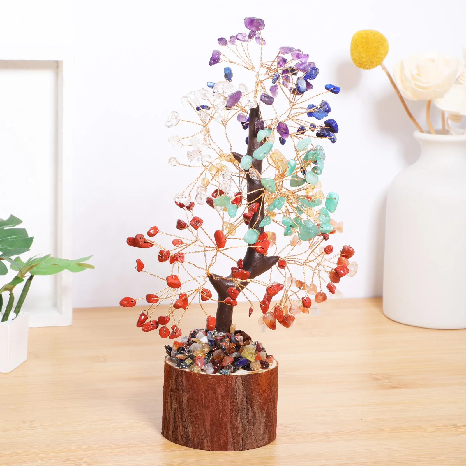 

Crystals Money Tree Home Decor Artificial Plants Bonsai Chakra Wealth Fortune Gifts Women Vibe Lucky Ornament