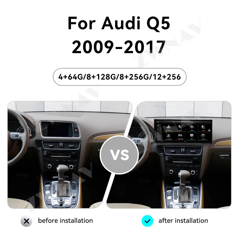 

15.8 inch Car Accessories CarPlay Car Radio Android 14 For Audi Q5 2009-2017 GPS Navigation Stereo Multimedia Player Head Unit