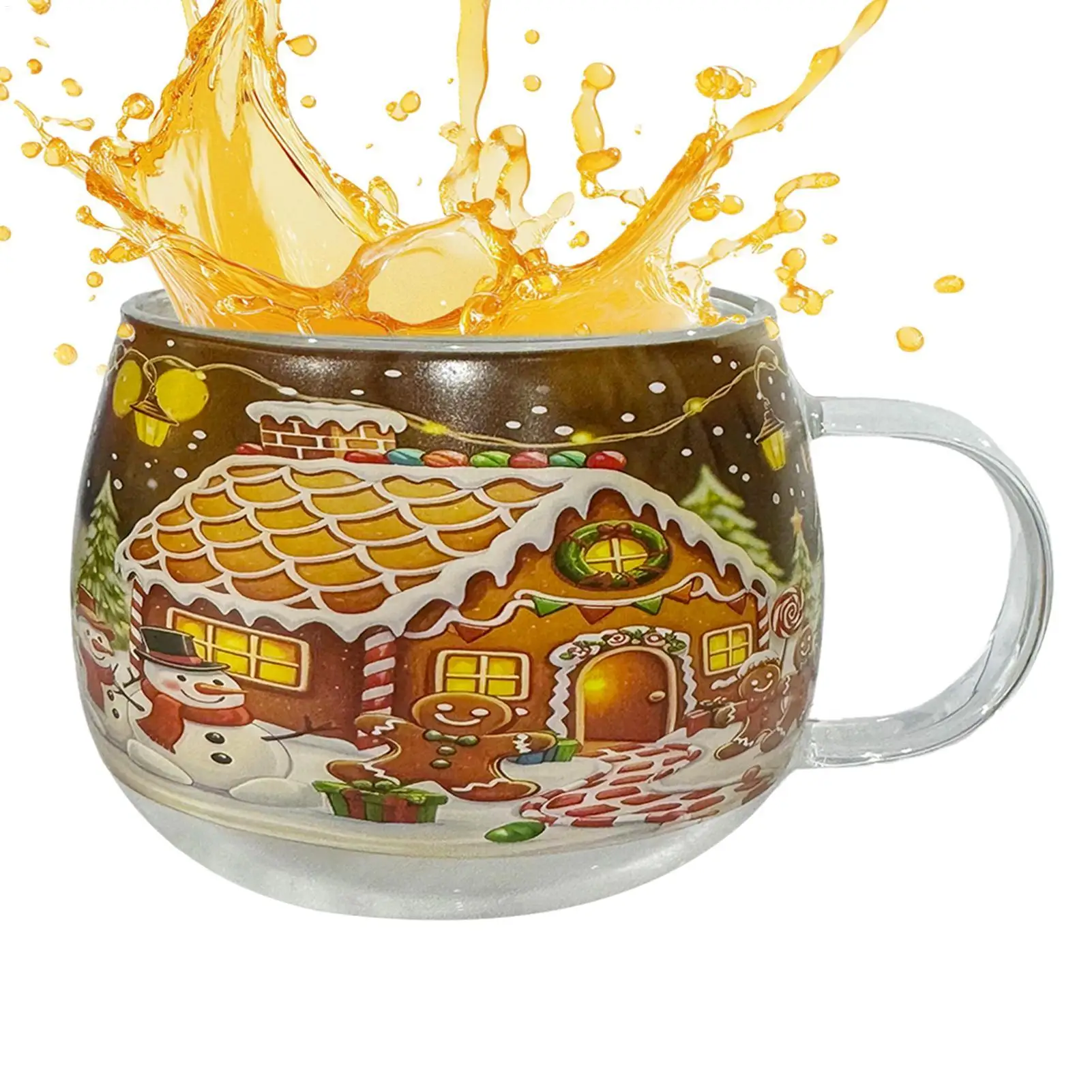 Christmas Mugs 300ml Festive Beverage Containers Holiday Drinking Glassware Stocking Stuffer Coffee Mug Seasonal Home Kitchen