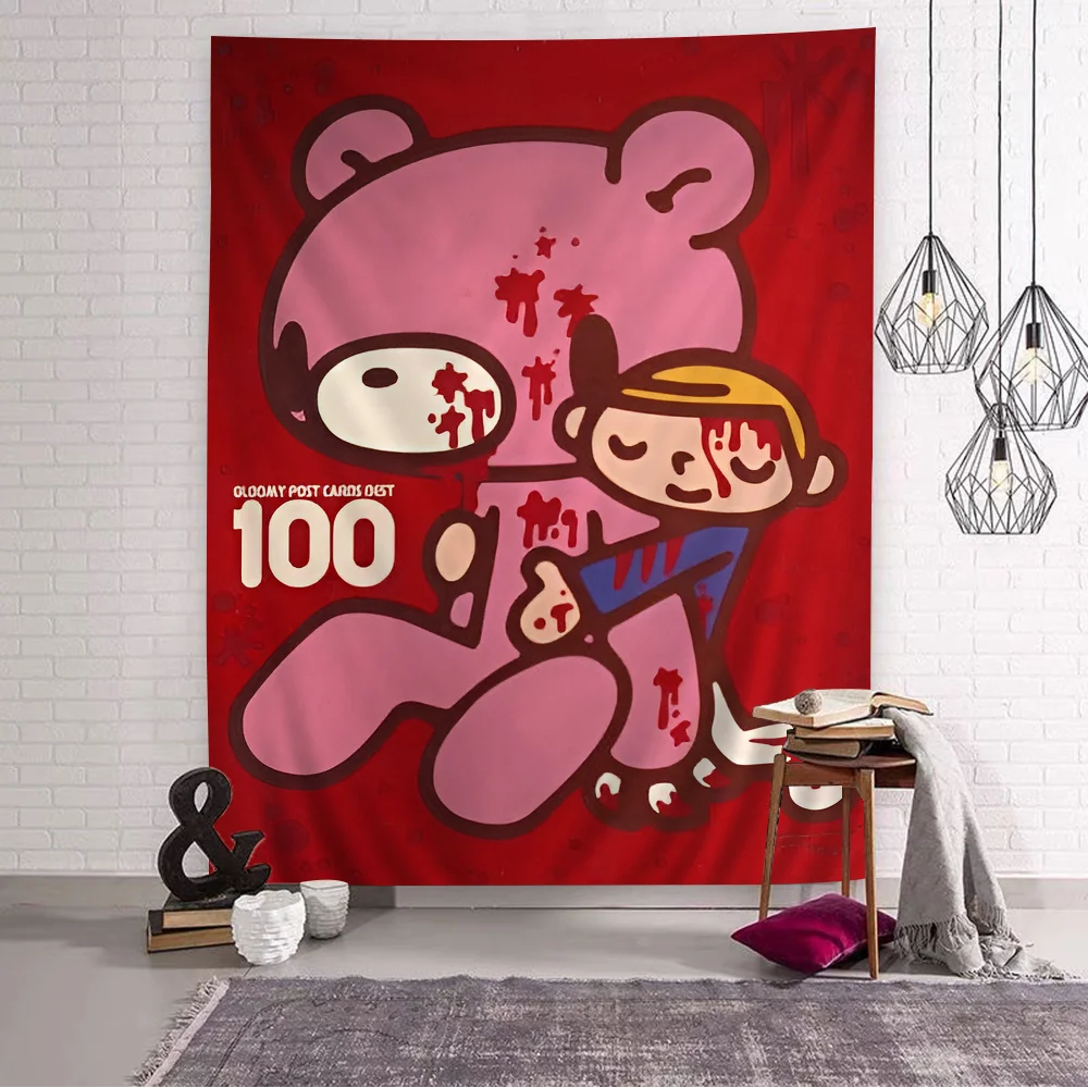 Cartoon G-gloomy Bear Cartoon Tapestry Art Science Fiction Room Home Decor Wall Hanging Sheets