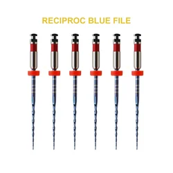 6 Stks/pak Tandheelkundige Reciproque Blauwe Bestanden R25 Warmte Activering Roterende Endo Niti Bestand Dental Slechts Één Bestanden Dentale Endodontische