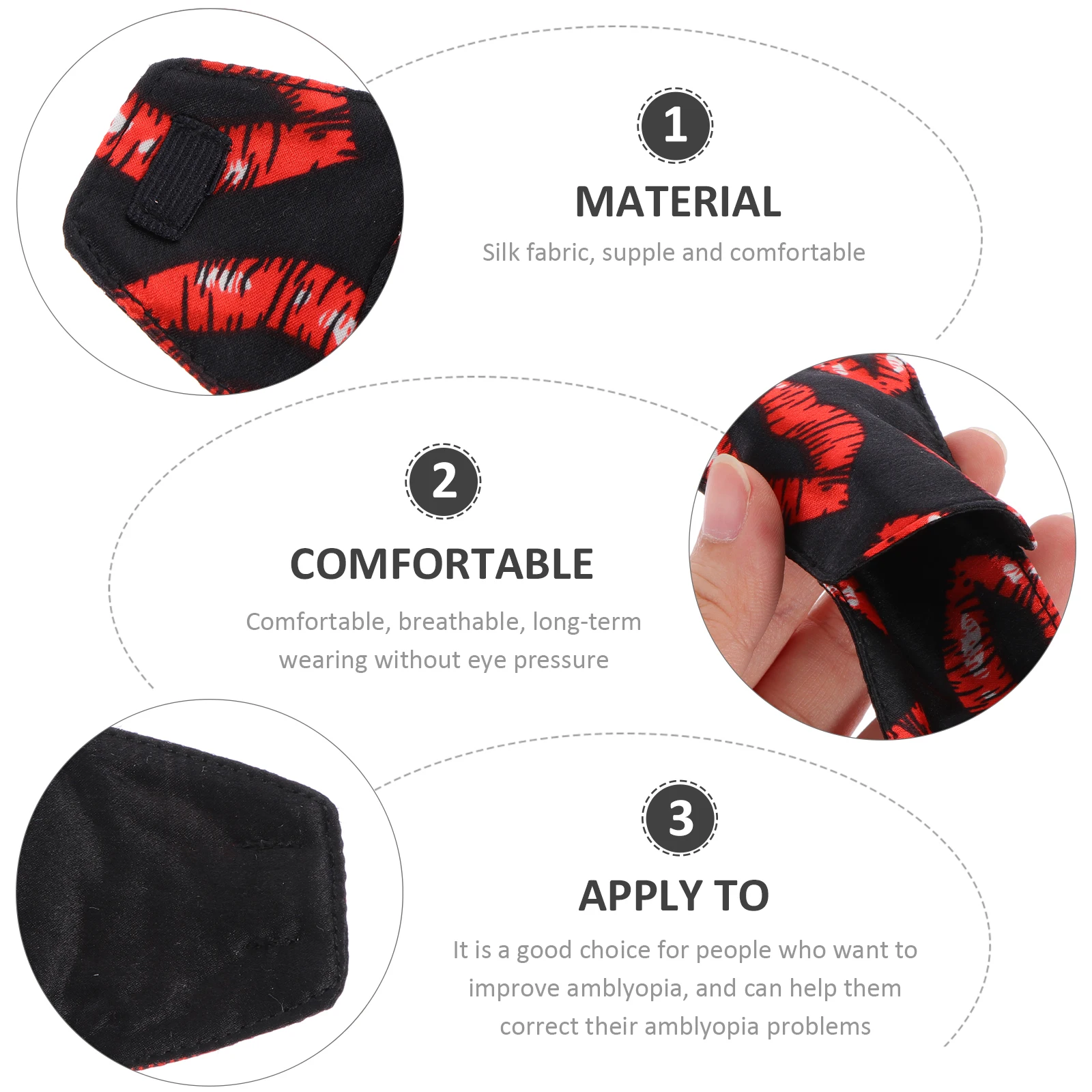 

Glasses Cloth Fabric Eye Patches Single Cover Mask Adult Silk Amblyopia Correction Child