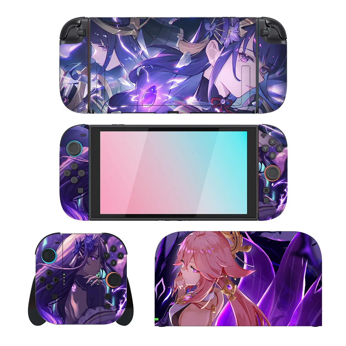 Game Genshin Impact Protector Sticker Skin for Nintendo Switch 2 NS Console Dock Charger Stand Holder Joy-con Controller Vinyl