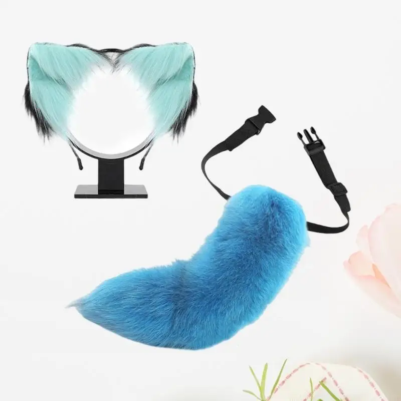늑대 고양이 여우 꼬리 꼬리 고양이 귀 귀 머리띠 할로윈 크리스마스 코스프레 파티 의상 장난감 여자 남자 고양이 의상 의상