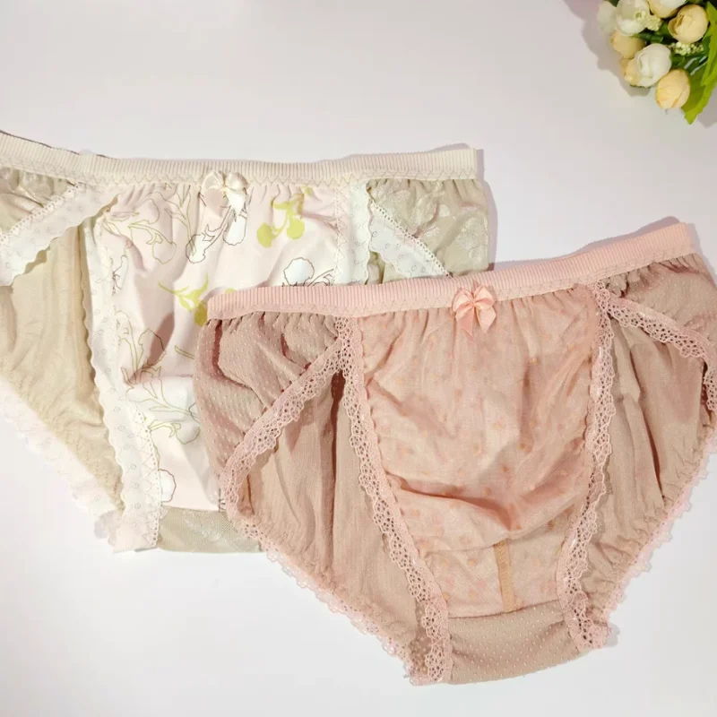 

Man Bowtie Pink Dots Cotton Touch Panties Sissy Print Soft Comfort BF Gifts Live Show Costume Private Party LGBQ Harajuku Briefs