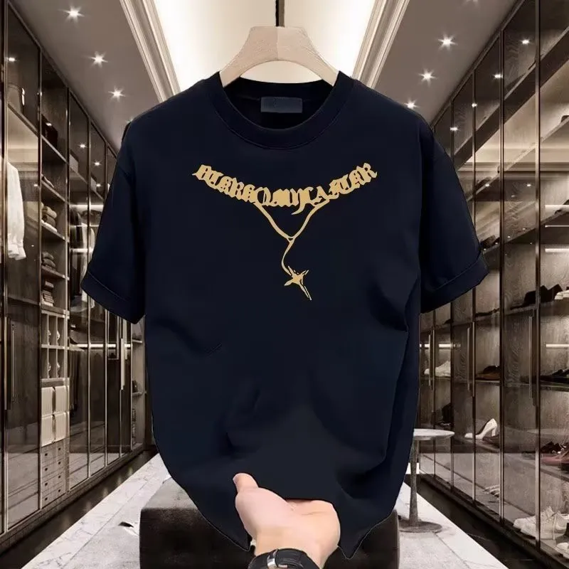 

Summer trendy men's print pattern Harajuku print 100% pure cotton short-sleeved T-shirt Y2k fashionable casual wear top
