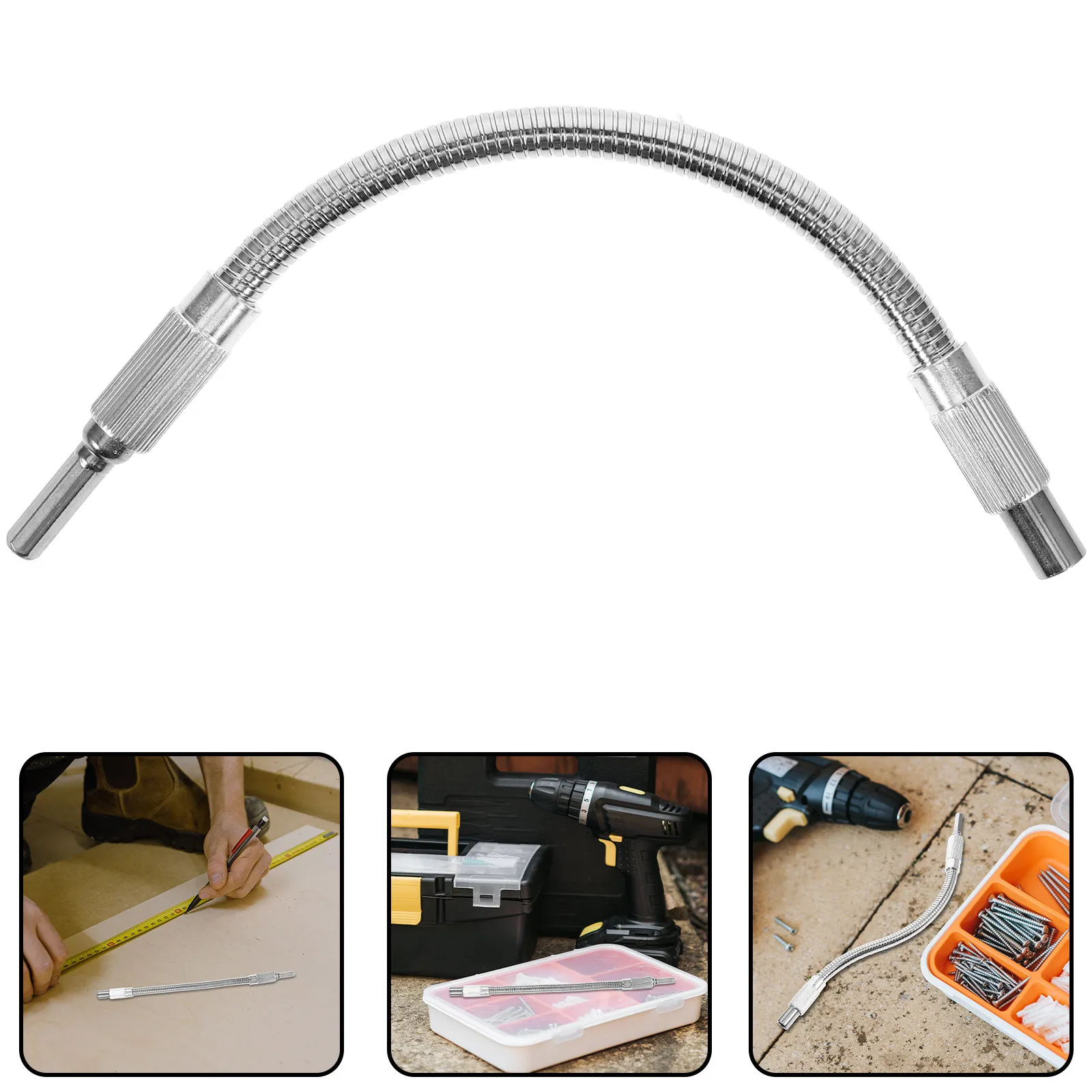 Tige d'extension pour perceuse électrique, tige flexible de 60 cm pour espaces restreints, outil d'extension de foret durable, connecteur d'outils à main
