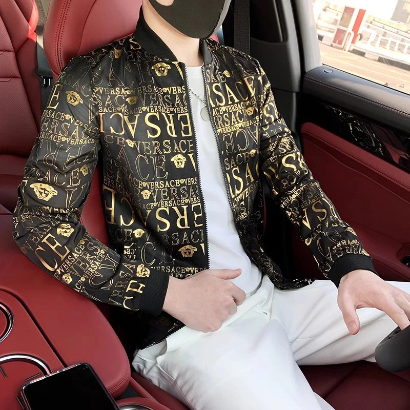 Giacca da uomo con paillettes argento giacca a vento moda autunno danza palcoscenico cantante costume cerniera slim hip hop giacca bomber leggera da