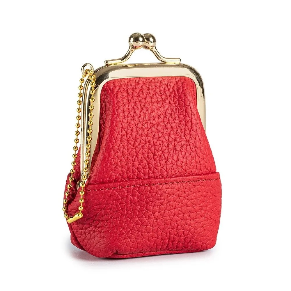 PU Leather Kisslock Coin Purse Tiny Size Kisslock Closure Compact Mini Bag Multi-purpose Women Design Mini Jewelry Case