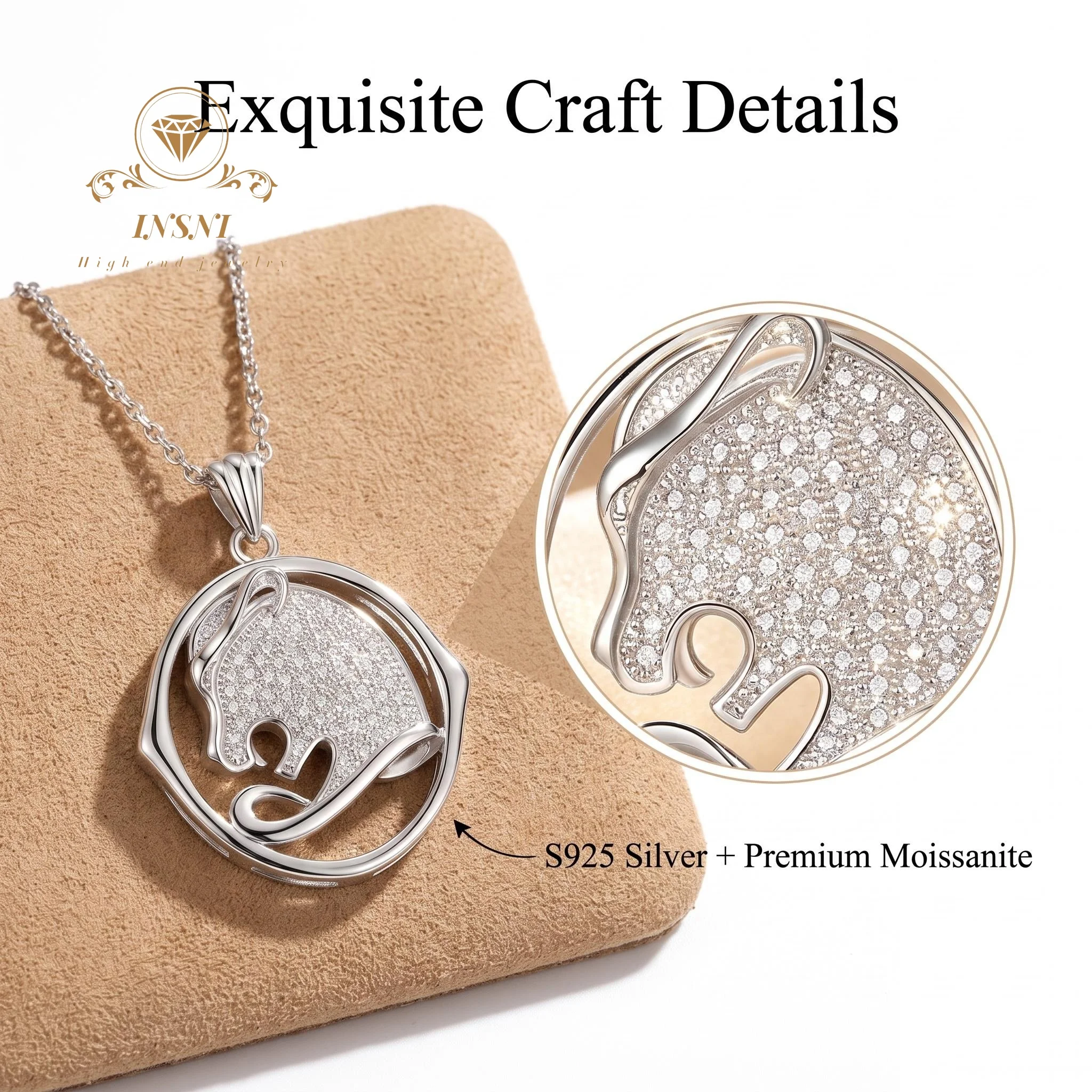 Affordable Accessible Luxury Micro-embedded Diamond Leopard Head Pendant Stylish Hip Hop Niche Necklace S925 Silver Jewelry