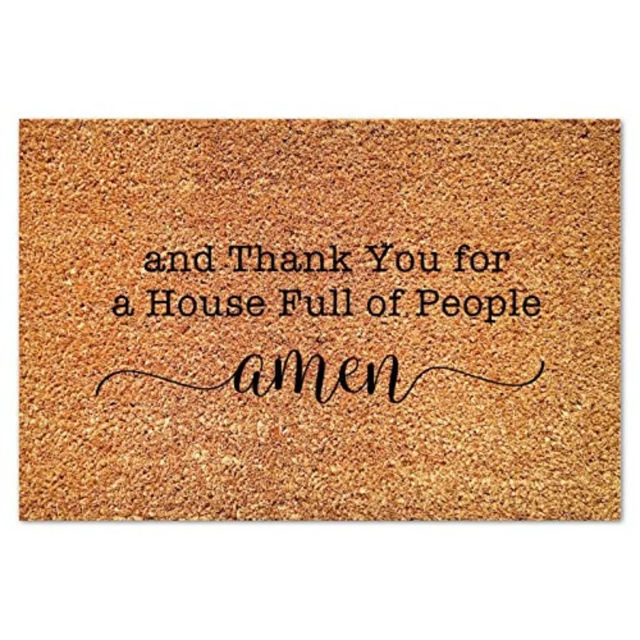 

Придверный коврик из кокосового волокна с мотивирующей надписью "Спасибо, что в доме есть люди", толстый, прочный, нескользящий, для улицы