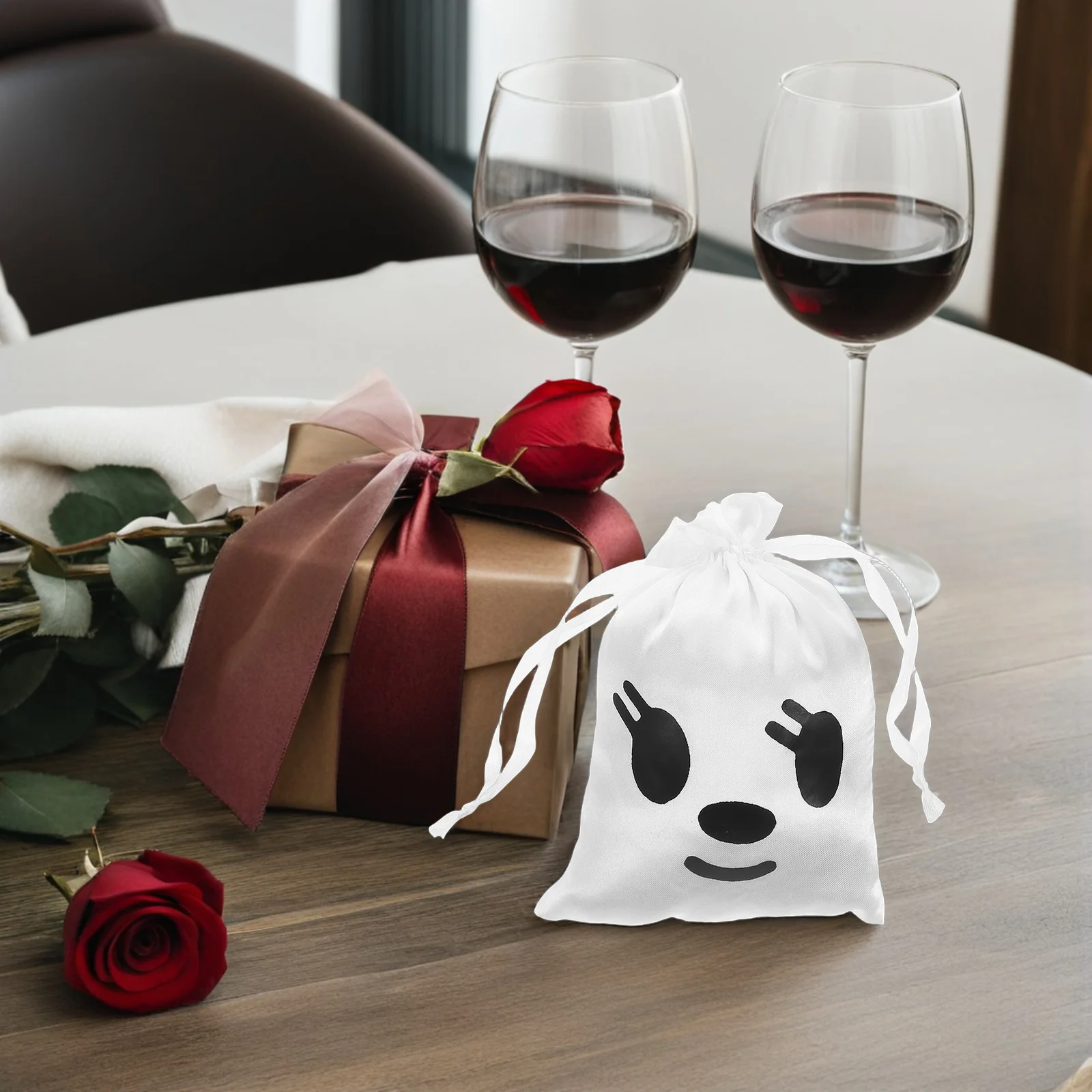 

8Pcs White Drawstring Pouch Bags Jewelry Storage Elegant Small Bags Party Favor Gift Multi-Functional Holiday Use